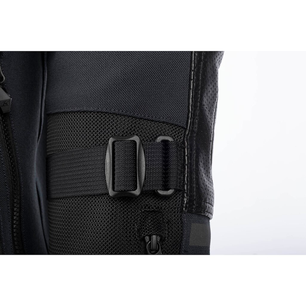 KLIM Induction Pro Giacca Moto Estiva In Pelle E Rete Karbonite, Protettori D3O Livello 2, Nero, Taglia XL
